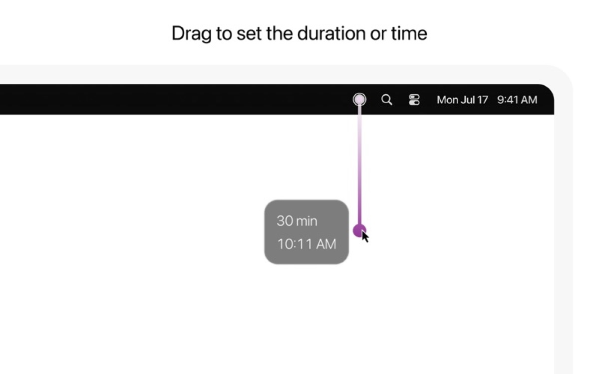 Gestimer: a timer dragged down out of the Mac menu bar